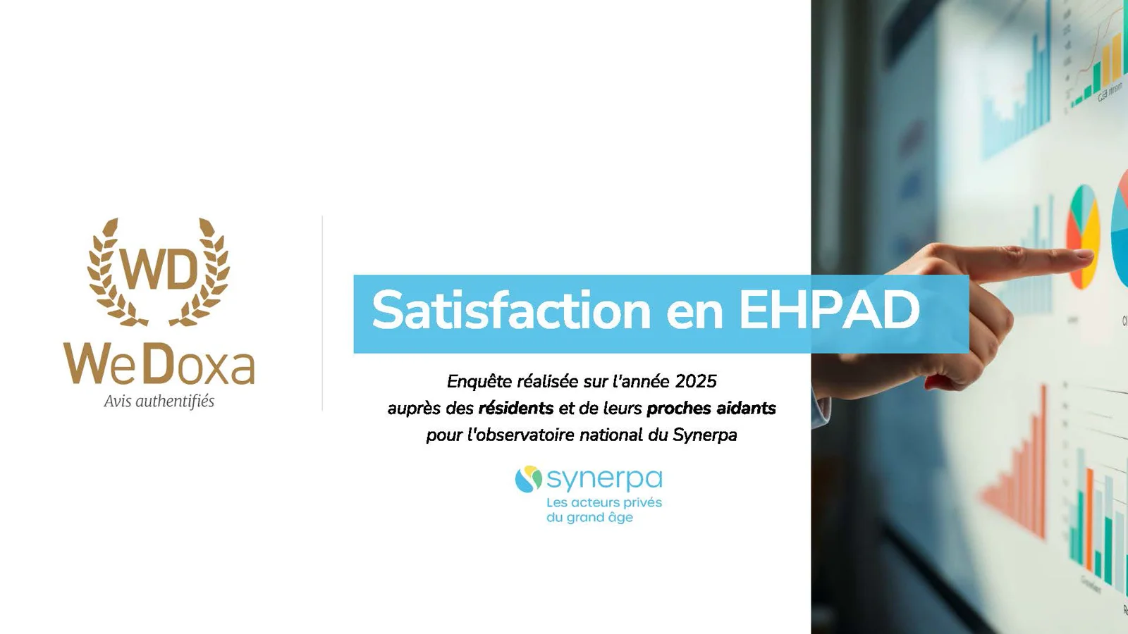 Couverture de l’étude « Satisfaction en EHPAD » réalisée par WeDoxa pour le Synerpa